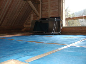 �N�b�V�����t���̗{���V�[�g�𒣂�B